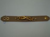 Bracelete de couro com detalhes em Semi jóia