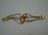 Bracelete de couro com detalhes em Semi jóia e strass