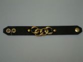 Bracelete de couro com detalhes em Semi jóia