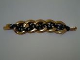 Bracelete de couro com detalhes em Semi jóia